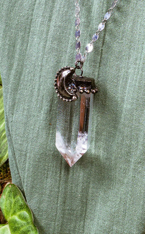 Eclipse Clear Quartz Crystal Necklace