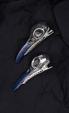 Edgar Raven Skull Hair Clips