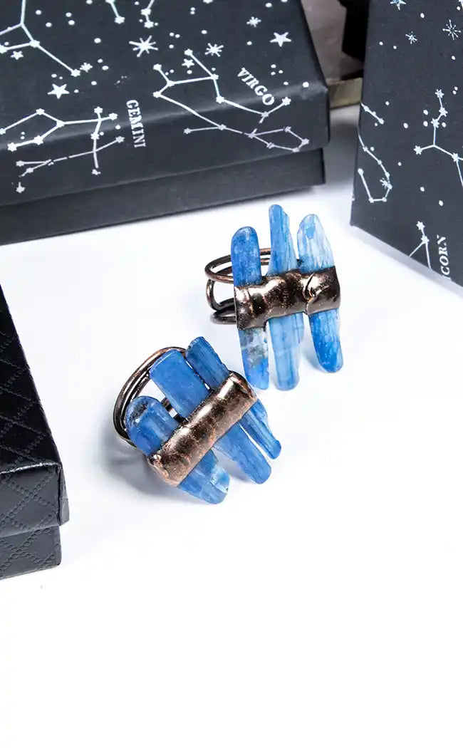 Elysian Visions Ring | Blue Kyanite-Gaia Regalia-Tragic Beautiful