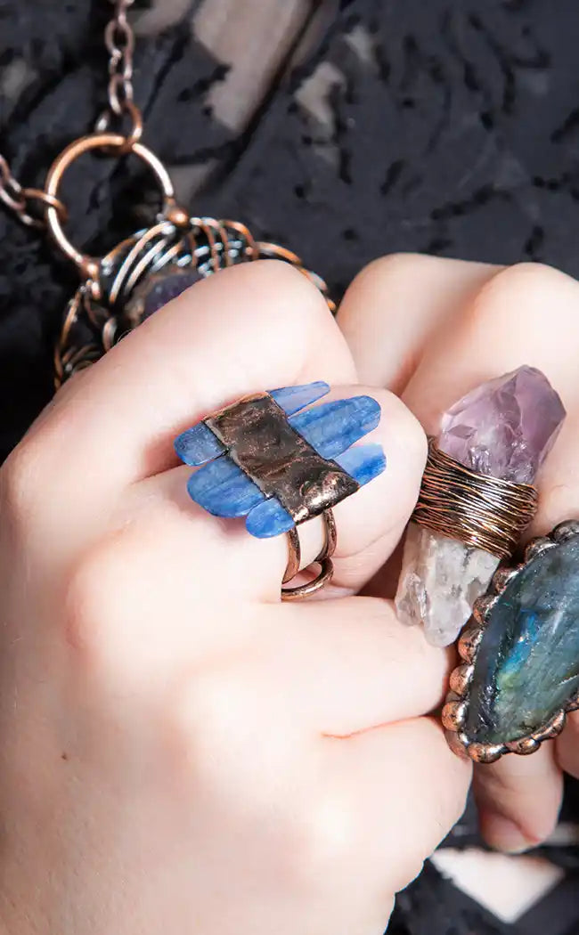 Elysian Visions Ring | Blue Kyanite-Gaia Regalia-Tragic Beautiful