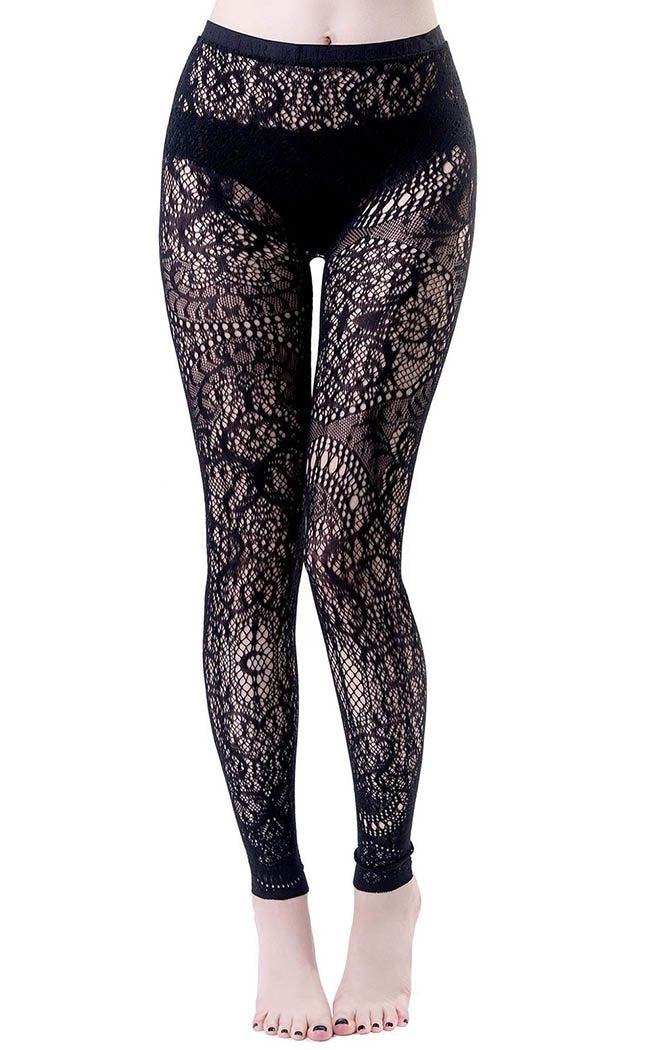 Empyrean Lace Leggings-Killstar-Tragic Beautiful