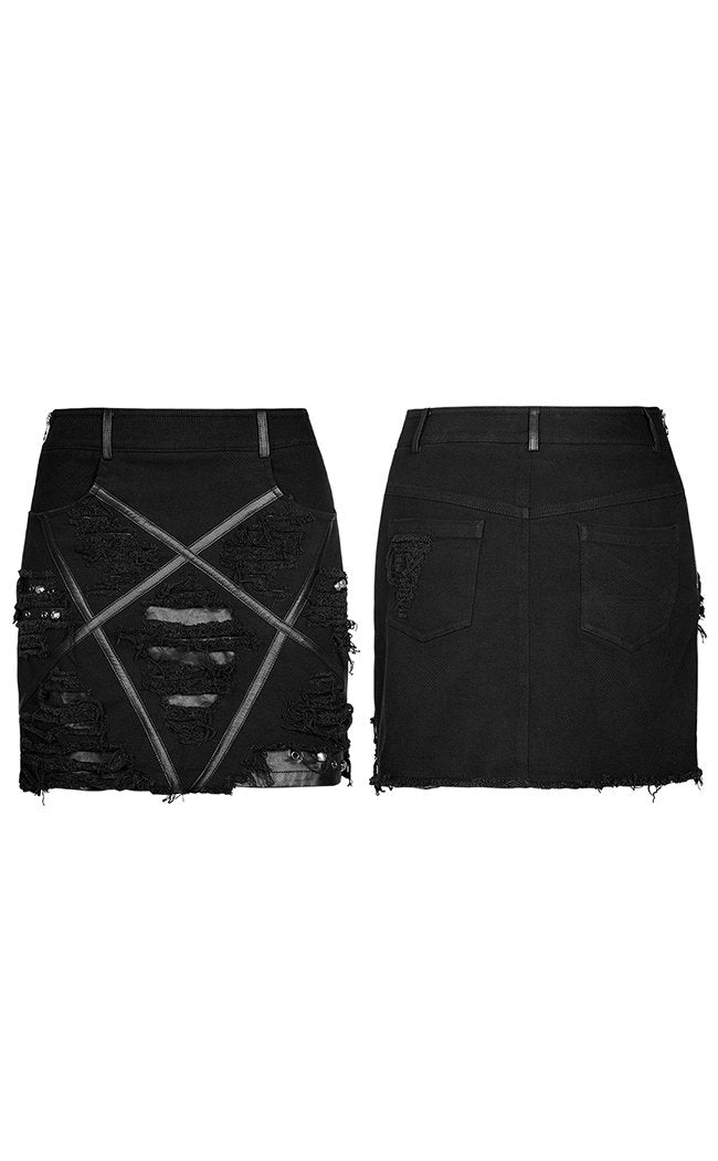 Enmity Denim Mini Skirt-Punk Rave-Tragic Beautiful