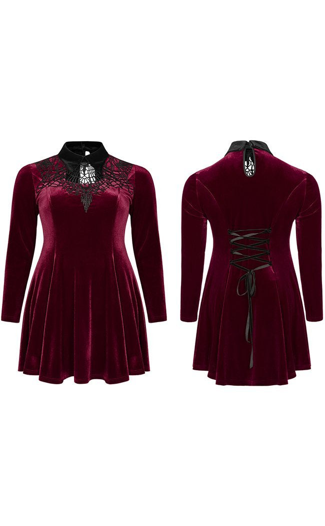 Ensnared Velvet Dress | Red | Plus Size-Punk Rave-Tragic Beautiful