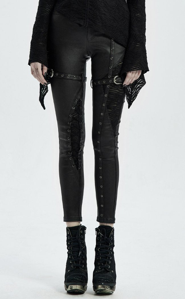 Escapist Faux Leather Leggings-Punk Rave-Tragic Beautiful