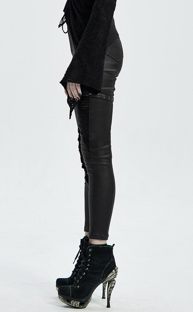 Escapist Faux Leather Leggings-Punk Rave-Tragic Beautiful