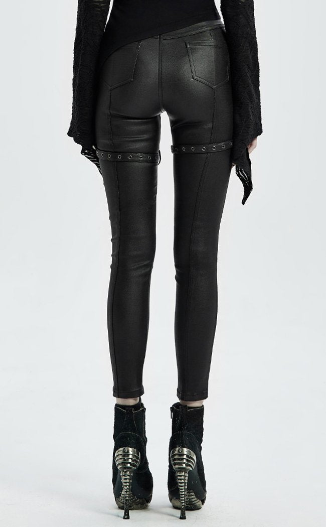 Escapist Faux Leather Leggings-Punk Rave-Tragic Beautiful