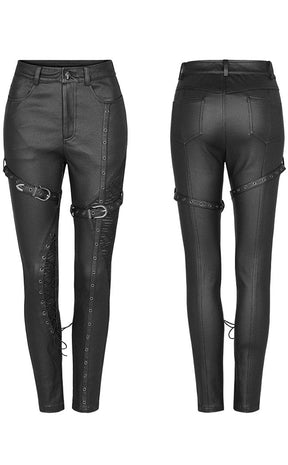 Escapist Faux Leather Leggings-Punk Rave-Tragic Beautiful