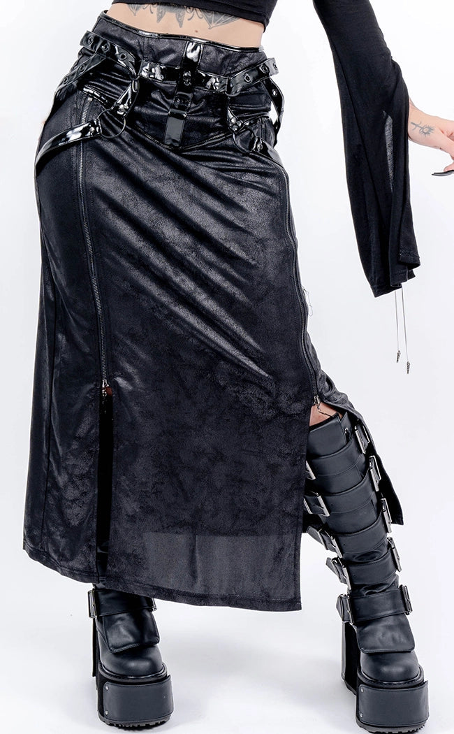 Evil Awakened Maxi Skirt-Punk Rave-Tragic Beautiful