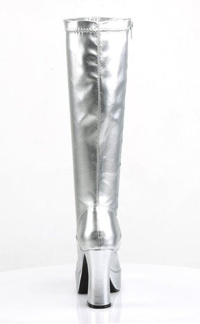 EXOTICA-2000 Silver Patent Gogo Boots-Funtasma-Tragic Beautiful