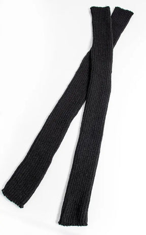 Extra Long Knit Leg Warmers | Black or White-Cold Black Heart-Tragic Beautiful