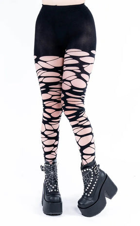 Final Girl Black Slashed Tights