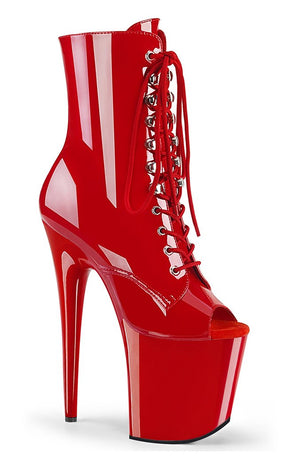 FLAMINGO-1021 Red Patent Ankle Boots-Pleaser-Tragic Beautiful