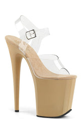 FLAMINGO-809 Clear/Cream Patent Heels-Pleaser-Tragic Beautiful