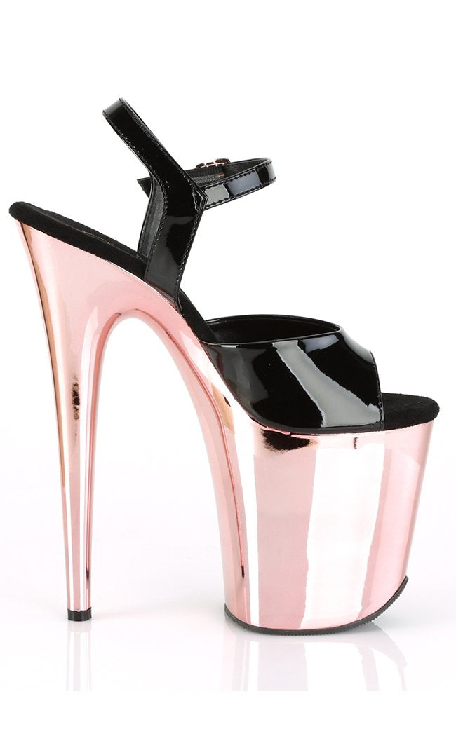 FLAMINGO-809 Rose Gold Chrome Heels-Pleaser-Tragic Beautiful