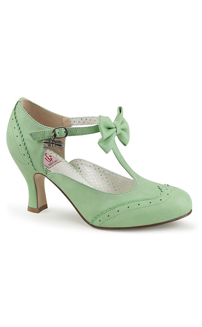 FLAPPER-11 Mint Faux Leather Heels-Pin Up Couture-Tragic Beautiful