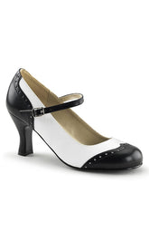 FLAPPER-25 Black White Heels-Funtasma-Tragic Beautiful