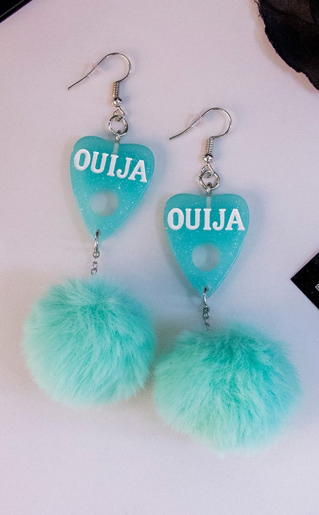 Fluff Goth Earrings | Mint Ouija-Drop Dead Gorgeous-Tragic Beautiful