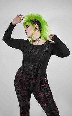 Fractured Reality Long Sleeve Top | Plus Size-Punk Rave-Tragic Beautiful