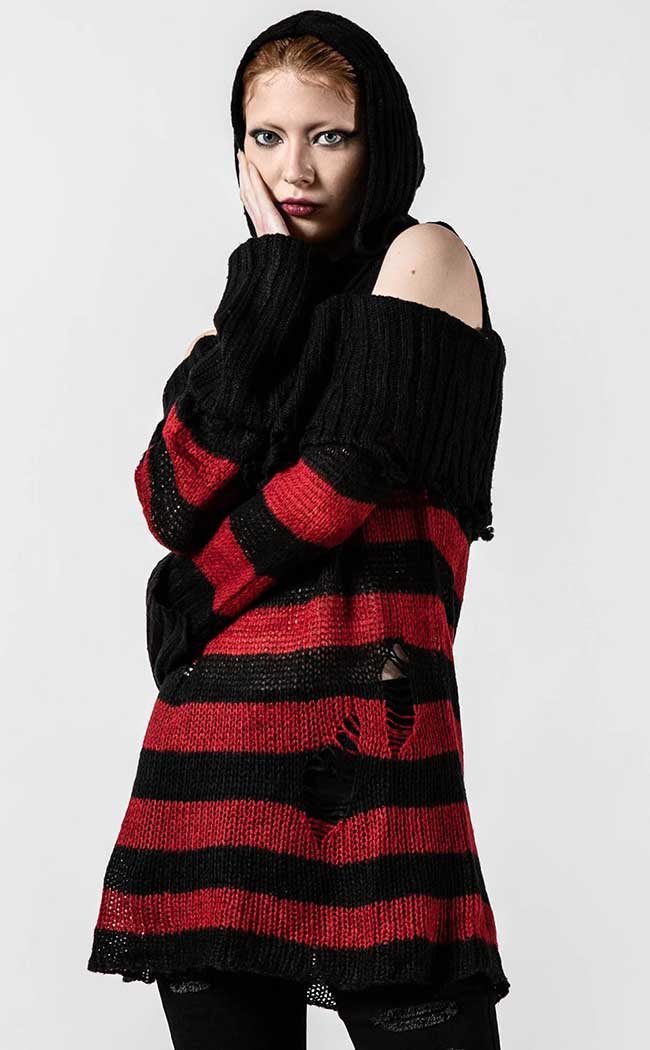 Freddy Hooded Knit Sweater-Killstar-Tragic Beautiful