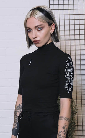 Genesis High Neck Crop Tee-Mary Wyatt-Tragic Beautiful