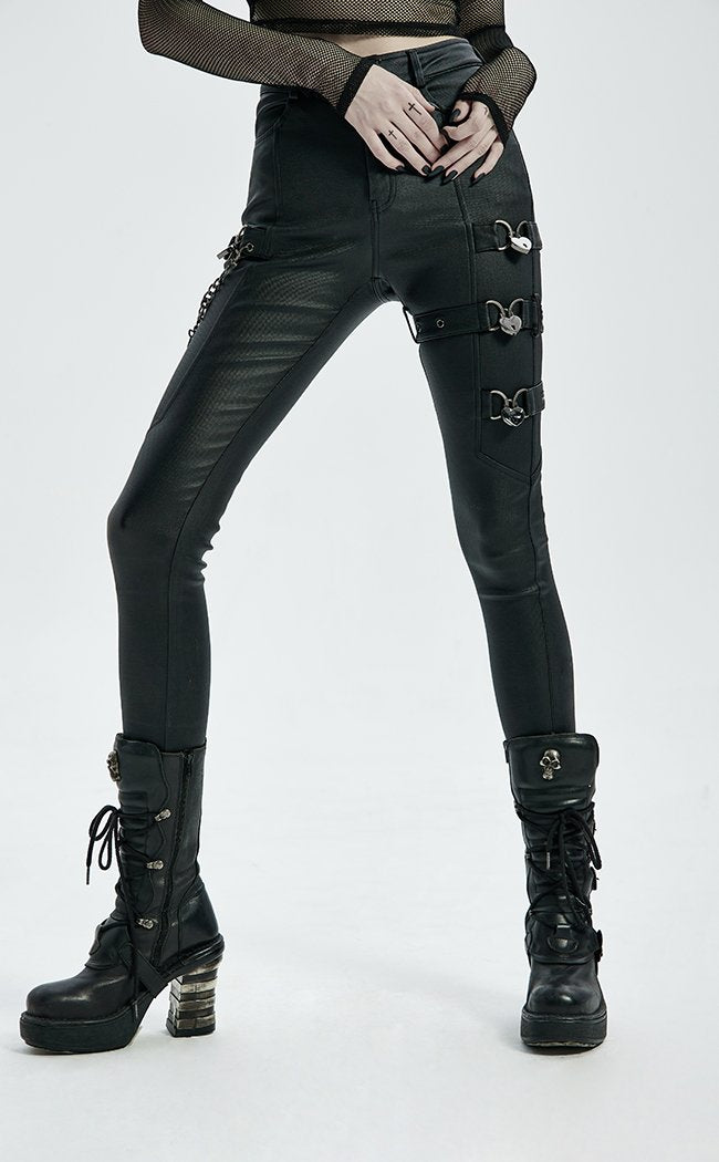 Gladiatrix Faux Leather Jeans-Punk Rave-Tragic Beautiful