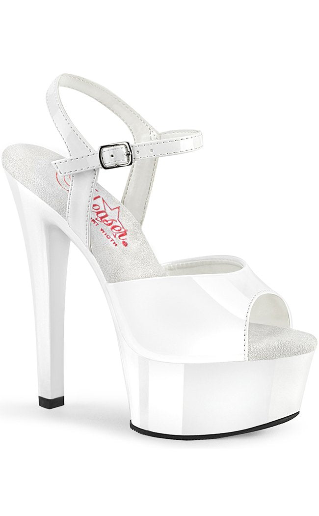 GLEAM-609 White Patent Heels-Pleaser-Tragic Beautiful