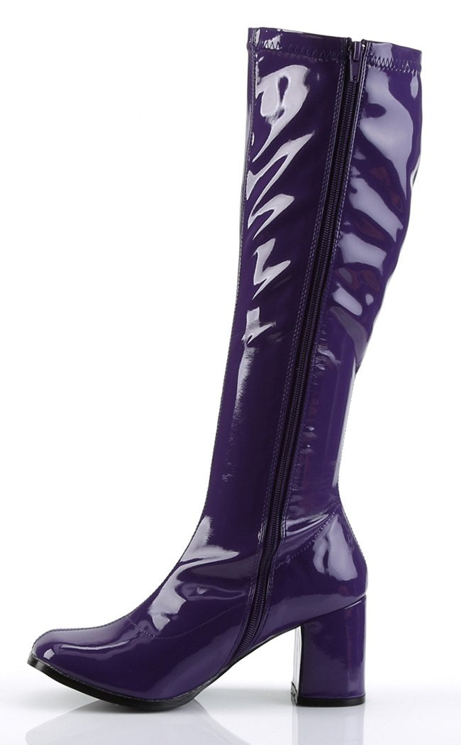 GOGO 300 Purple Stretch Patent Gogo Boots