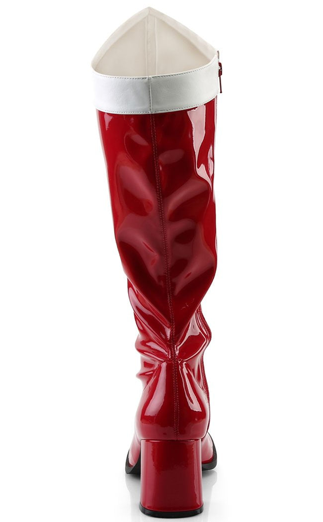 GOGO-306 Red Stretch Patent Leather Boots (Au Stock)-Funtasma-Tragic Beautiful