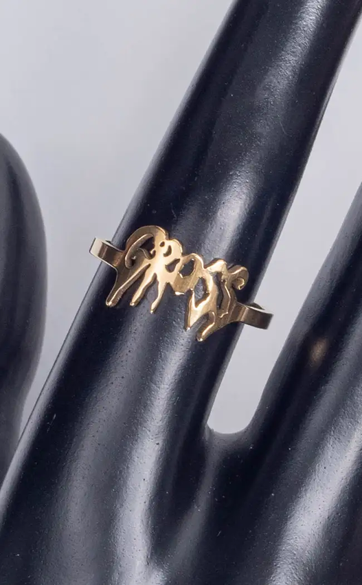 Gold Gross Ring-Gothic Jewellery-Tragic Beautiful