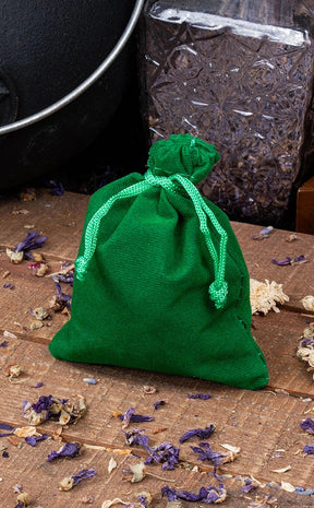 Green Empty Mojo / Spell Bag | Velvet Drawstring Bag