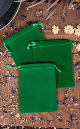 Green Empty Mojo / Spell Bag | Velvet Drawstring Bag