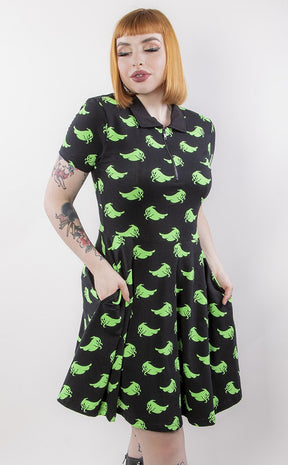 Green Ghost Collar Dress-Black Friday-Tragic Beautiful