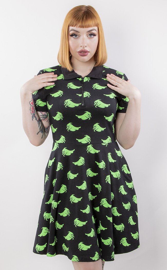 Green Ghost Collar Dress-Black Friday-Tragic Beautiful