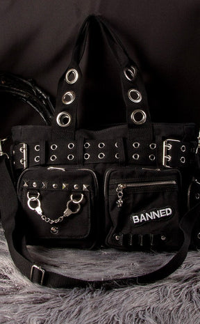 Handcuff Handbag Black-Banned Apparel-Tragic Beautiful