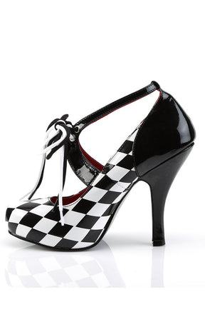 HARLEQUIN-03 Black White Checkers Heels-Funtasma-Tragic Beautiful