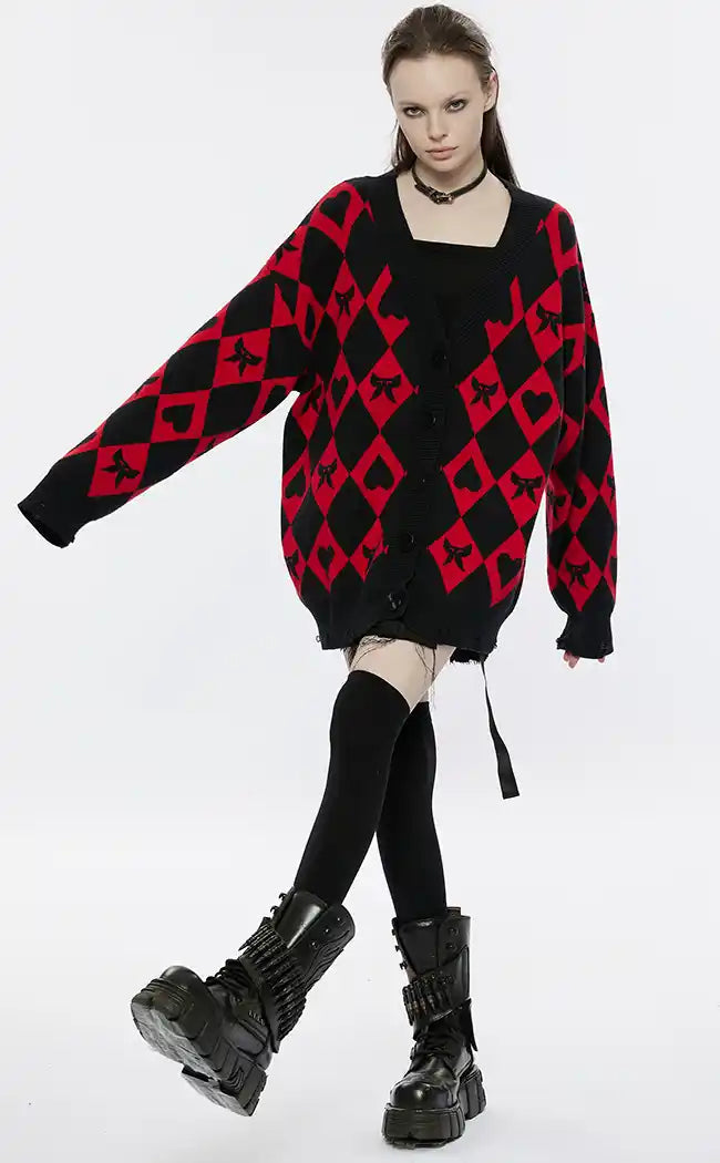 Harlequin Checkered Cardigan-Punk Rave-Tragic Beautiful