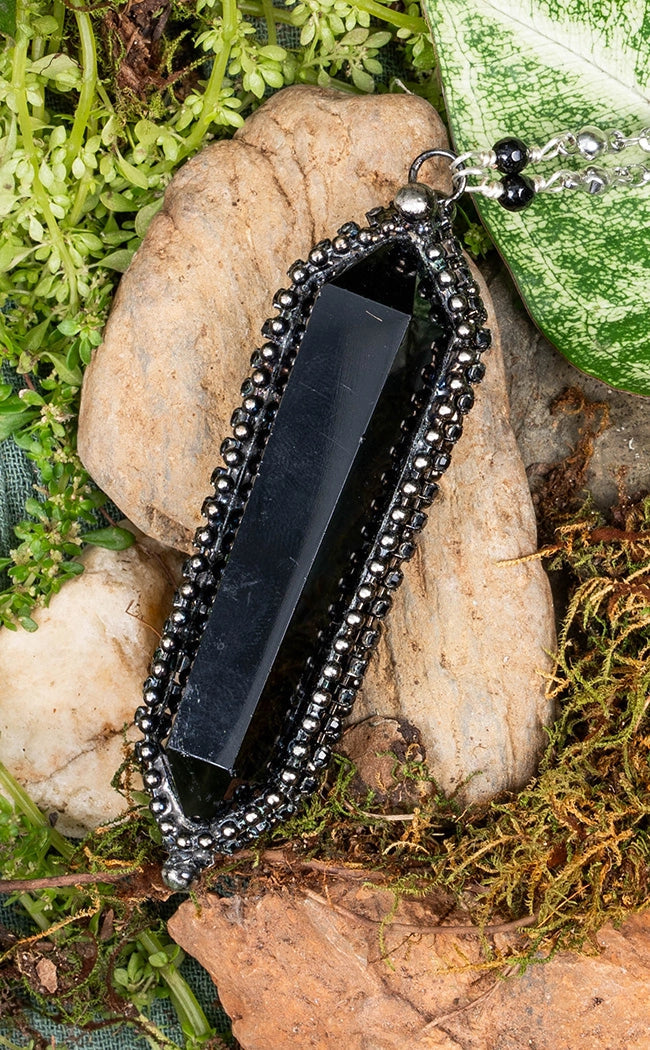 Heart of Midnight Obsidian Crystal Necklace