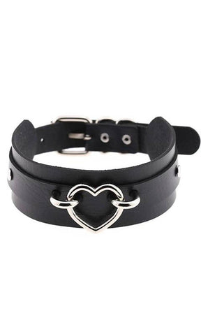 Heart Slave Choker - Black-Cold Black Heart-Tragic Beautiful