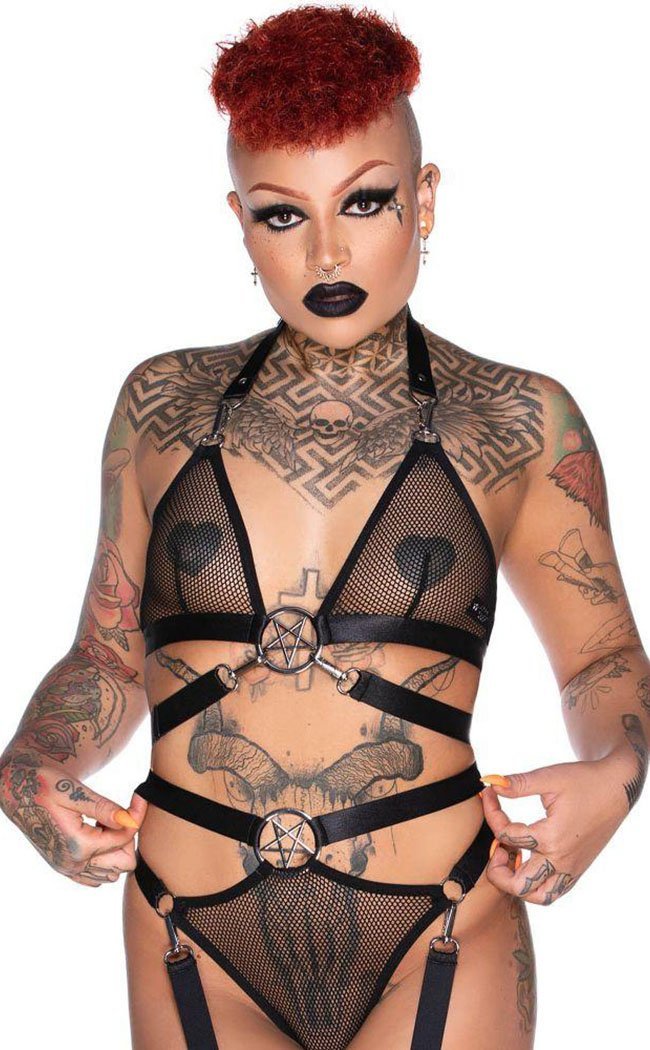 Hell Kitty Fishnet Bralet | Black-Killstar-Tragic Beautiful