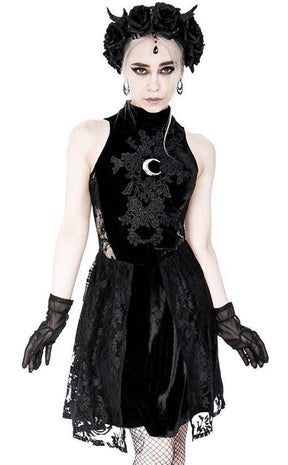 High Neck Crescent Lace Dress-Restyle-Tragic Beautiful