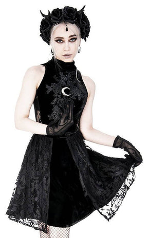 High Neck Crescent Lace Dress-Restyle-Tragic Beautiful