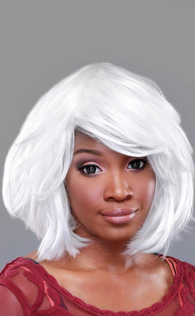 Hologram 12 inch White Bobbed Wig-Rockstar Wigs-Tragic Beautiful