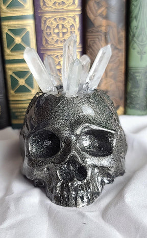 Holographic Skull Ring Holder | Black-Curio Resins-Tragic Beautiful