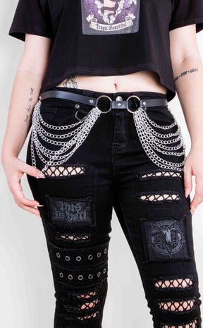 Illium Metallum Chain Belt-Cold Black Heart-Tragic Beautiful