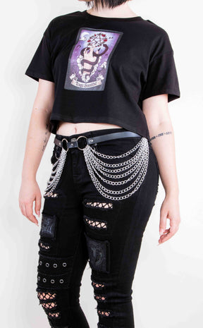 Illium Metallum Chain Belt-Cold Black Heart-Tragic Beautiful