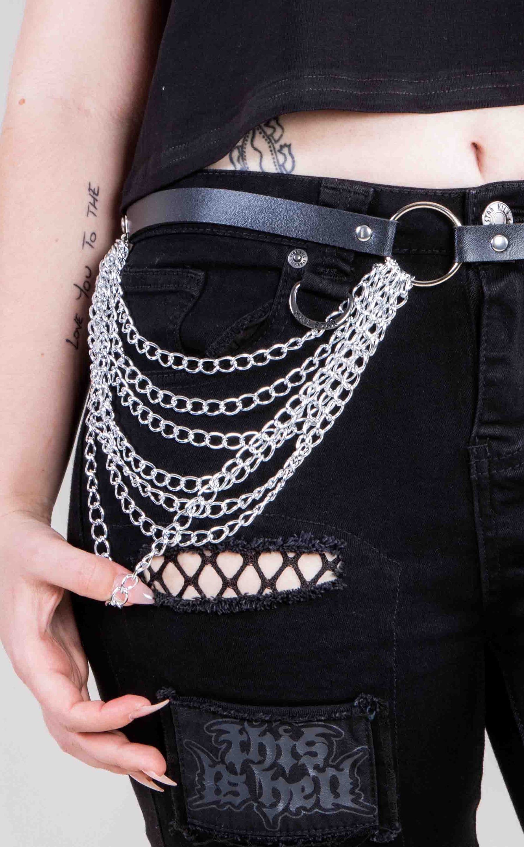 Illium Metallum Chain Belt-Cold Black Heart-Tragic Beautiful