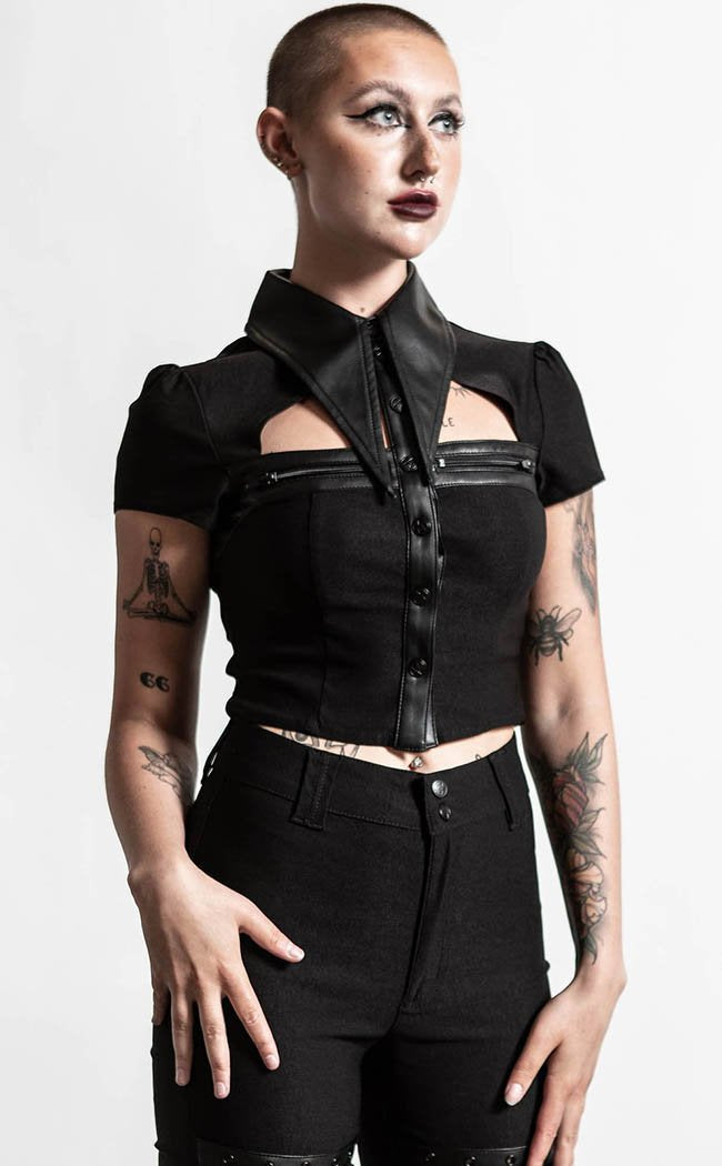 Insomnia Crop Shirt-Killstar-Tragic Beautiful