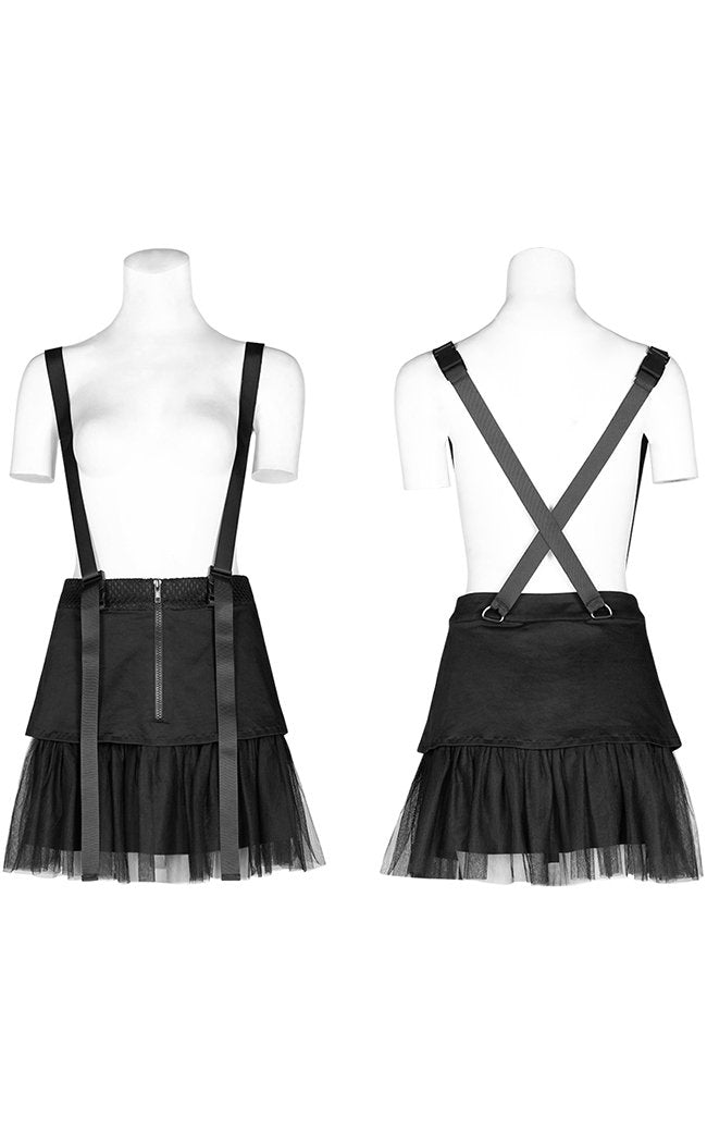 Into the Fray Pinafore Mini Skirt-Punk Rave-Tragic Beautiful