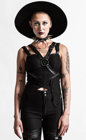 Jaded Strap Top Top | Black-Killstar-Tragic Beautiful