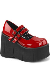 KERA-08 Red Patent Platform Mary Janes-Demonia-Tragic Beautiful